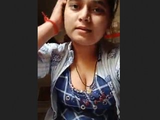 Indian girl's sensual exhibition and breast milk extraction