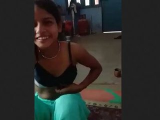 A young wife from a village receives finger stimulation from her husband