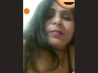 Attractive wife reveals herself to her partner during a video chat