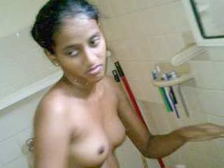 Indian girl takes a bath following sexual encounter