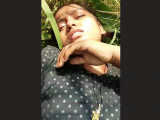 A pretty Indian girl engages in outdoor sex