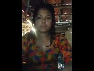 Indian wife takes self-shot video of herself changing outfits in the bathtub