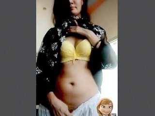 South Asian woman displays her intimate areas