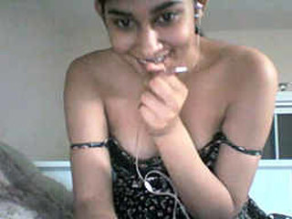 A stunning Indian woman fondles her breasts and gives a sensual performance for her boyfriend