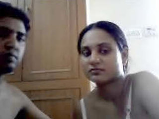 Indian wife on webcam with her husband who is undressed