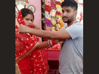 A young Indian woman has sex with her partner the morning after their first time together