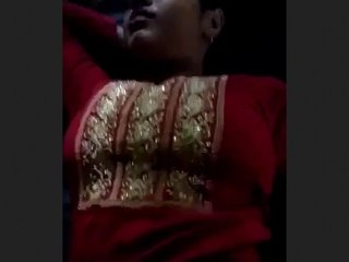 Village girl in red suit enjoys outdoor fucking