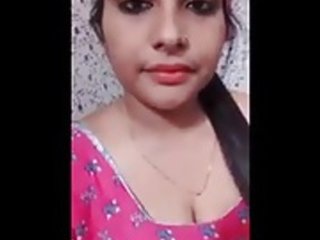 Desi babe with big boobs strips down and fondles them in a sensual manner
