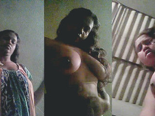 Aunty's sensual undressing and fingering session