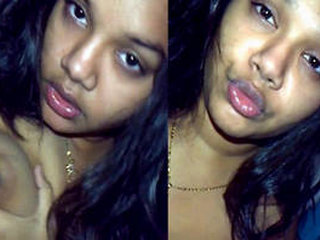 Indian teen's intimate selfie video featuring audio and big boobs