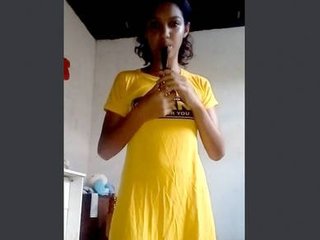 Beautiful young girl masturbates in front of the camera