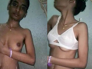 Young Indian girl takes sexy selfies in the shower