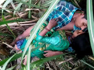 Desi couple enjoys outdoor sex in village