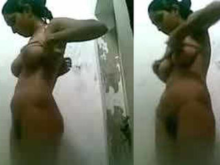 Naked Desi girl with big boobs in the bathroom