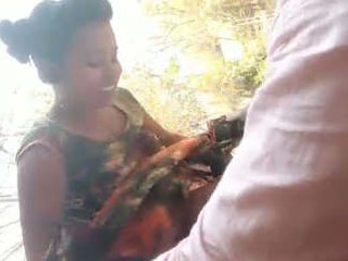 Outdoor Desi couple rides in village video