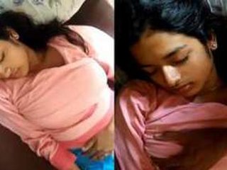 Indian teen falls asleep while getting her tits played with