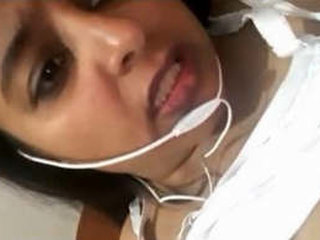 Indian girl moans in pleasure during video call