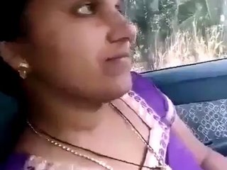 Car sex with a stunning brunette