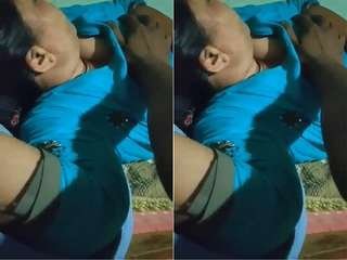 Bhabi's big boobs get the attention of her husband