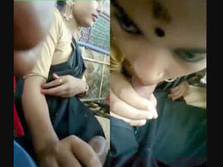 Tamil chick performs oral sex on the bus