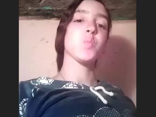 Desi girl flaunts her cute tits and pussy in village video