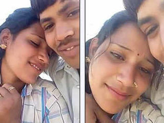Indian couple enjoys outdoor boob play and kissing