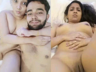 Beautiful Indian couple gets frisky in hotel room