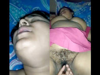 Fatty bhabhi enjoys fingering and masturbation with her lover